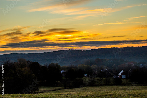 sunset in the mountains