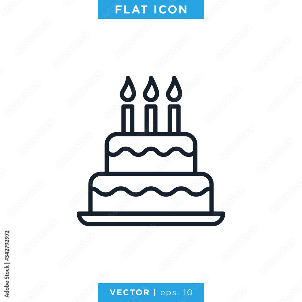 Empty photo frame template with birthday cake Vector Image