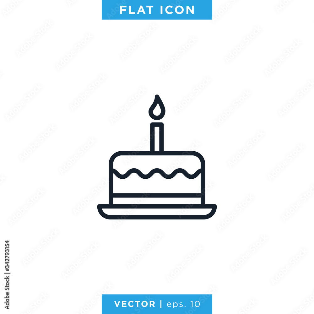Birthday Cake Icon Vector Design Template Birthday Cake Icon Vector Design Template