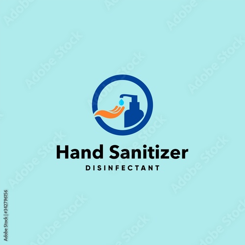 cleaner hand sanitizer logo design vector illustration