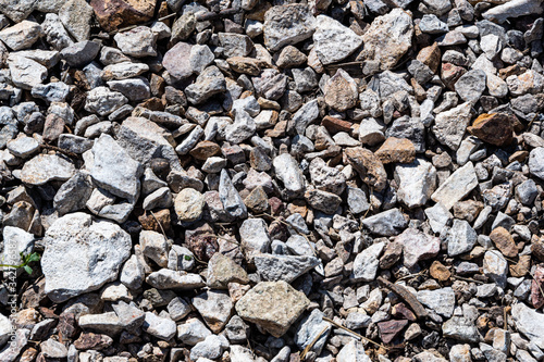 small stones and gravel as background, material for road construction