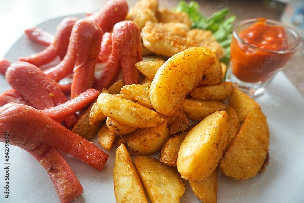 custom made wallpaper toronto digitalFried food, sausages and nuggets
