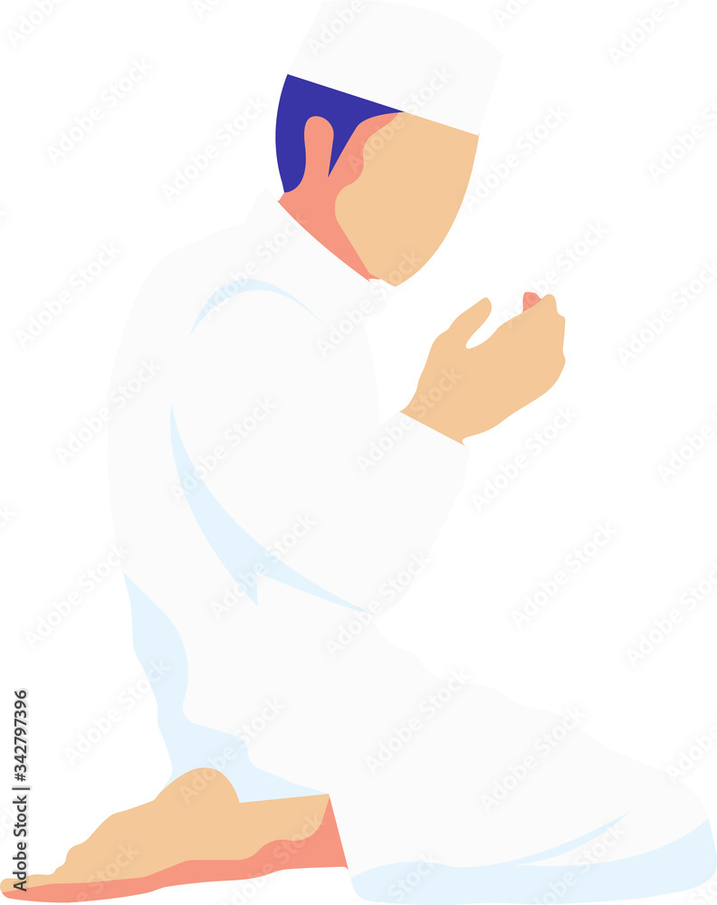 muslim with all white are praying muslim with all white are praying