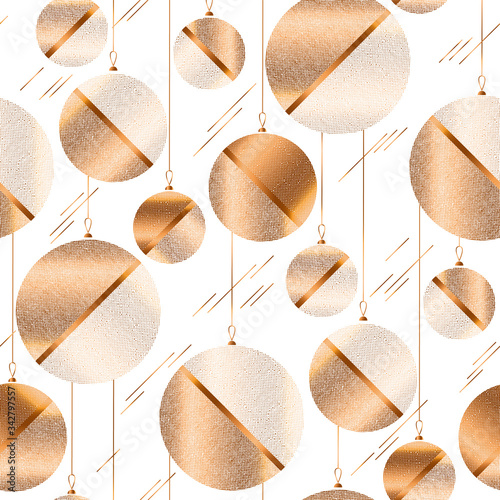 Luxury laconic xmas balls seamless pattern