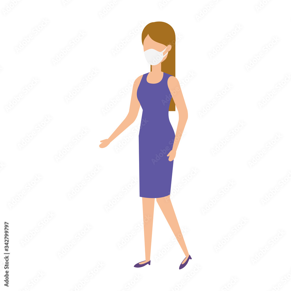business woman using face mask isolated icon vector illustration design business woman using face mask isolated icon vector illustration design