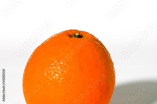 Fresh Refreshing Orange Fruit Isolated White Background  