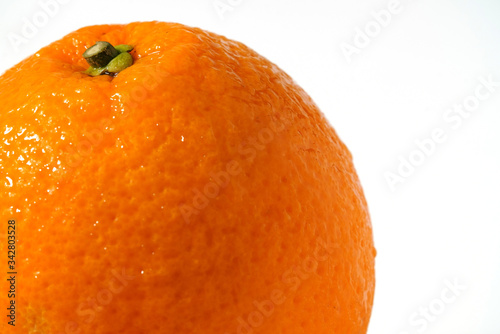 Fresh Refreshing Orange Fruit Isolated White Background  