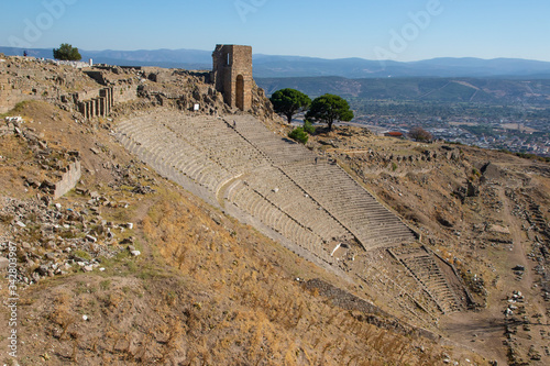 Pergamon, Turkey - a well preserved site from ancient Greek and Roman period, Pergamon is a Unesco World Heritage. Here in particular a glimpse of the archeological area 