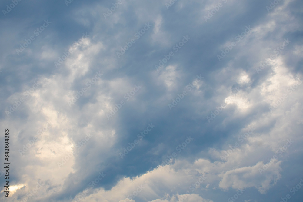 sky background with tiny clouds.