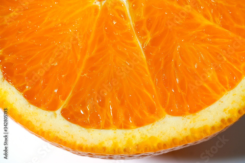 Fresh Refreshing Orange Fruit Isolated White Background  