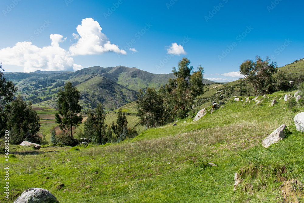 Beautiful view of high mountain landscape Cusco Peru Beautiful view of high mountain landscape Cusco Peru