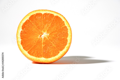 Fresh Refreshing Orange Fruit Isolated White Background  