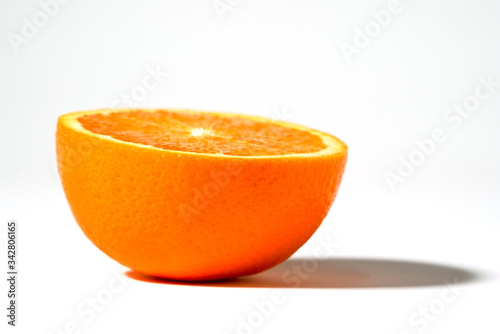 Fresh Refreshing Orange Fruit Isolated White Background  
