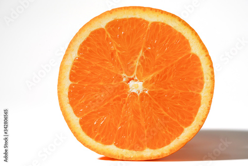 Fresh Refreshing Orange Fruit Isolated White Background  