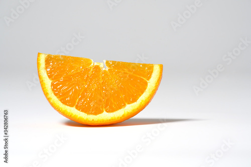 Fresh Refreshing Orange Fruit Isolated White Background  