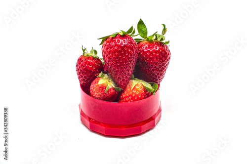 Strawberries, Isolated, White Background