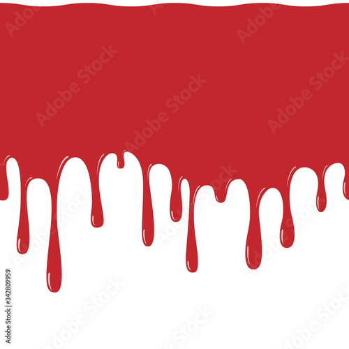 red paint dripping seamless pattern. blood flows.