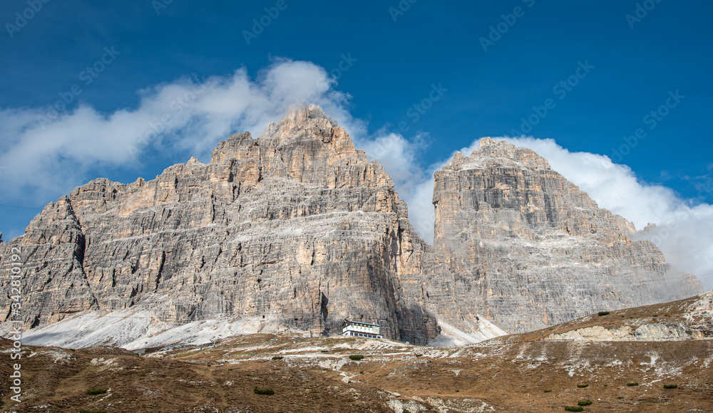 Tre Cime di Lavaredo peaks in the Italian alps