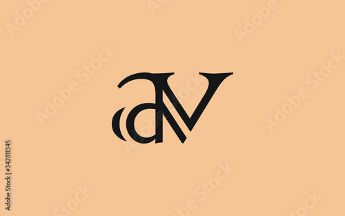 av or va and a, v Lowercase Letter Initial Logo Design, Vector Template