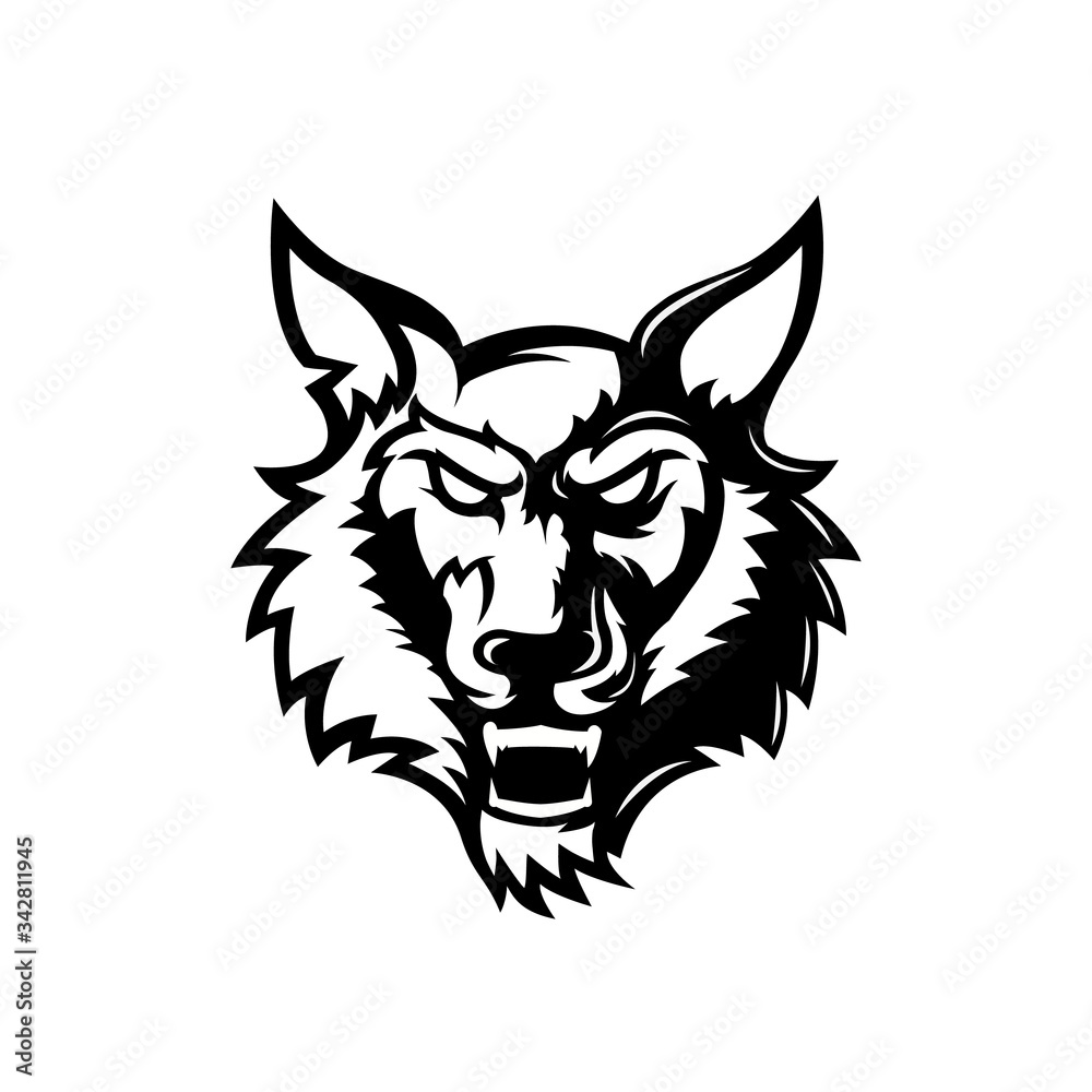 Wolf head Logo Mascot Design for esports team