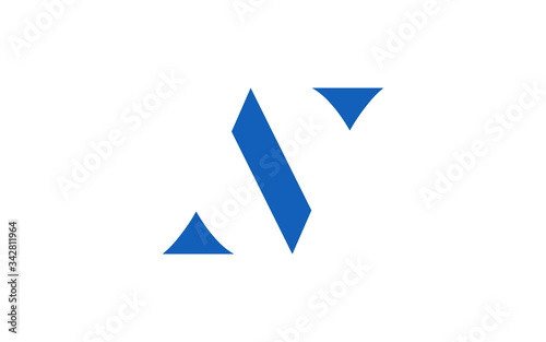 AV or VA and A, V Uppercase Letter Initial Logo Design, Vector Template