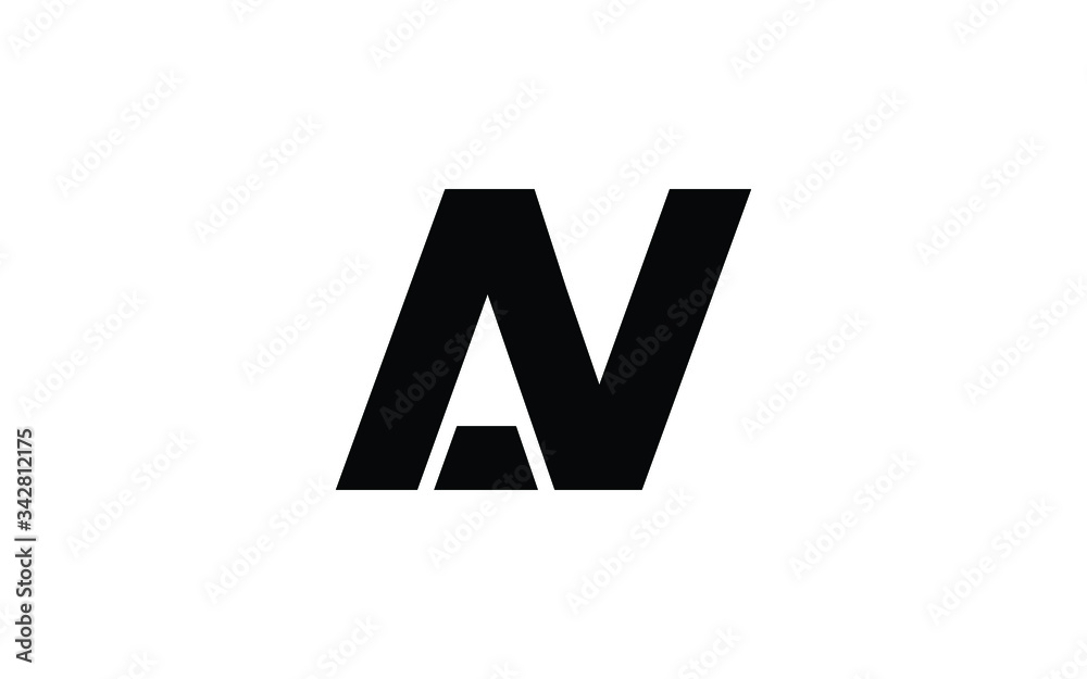 AV or VA and A, V Uppercase Letter Initial Logo Design, Vector Template