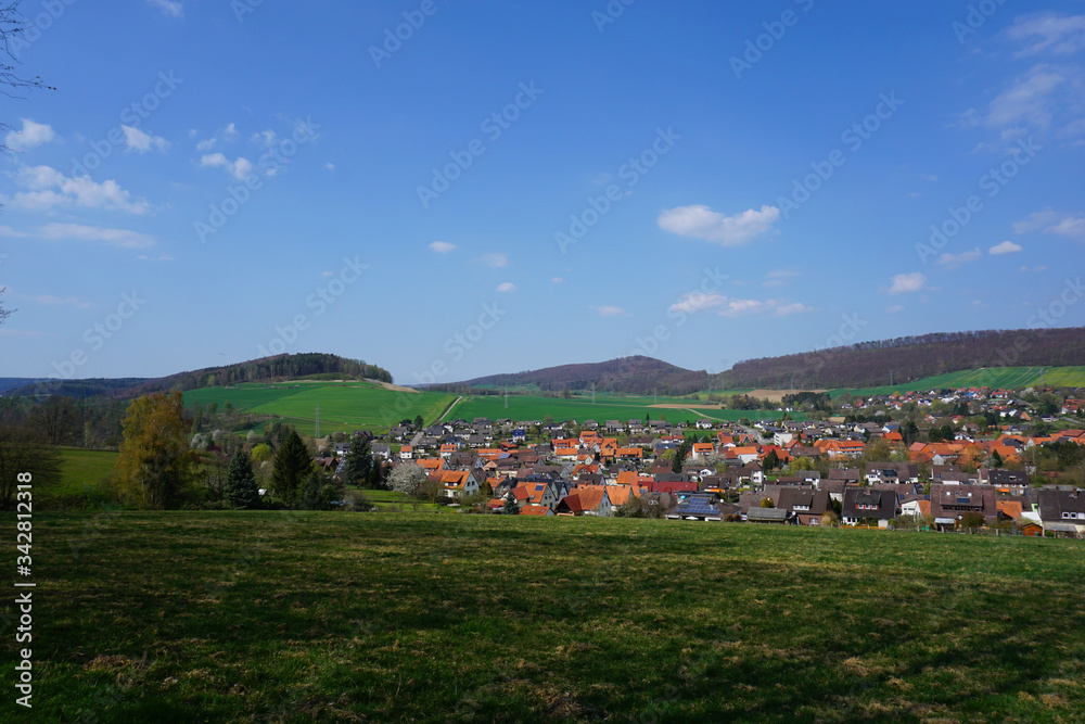 Blick auf einen Teil von Delligsen in Niedersachsen