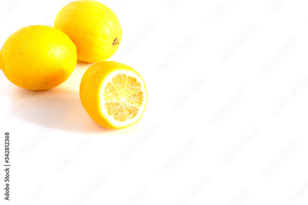 lemons on a white background. Suitable for advertising background. lemons on a white background. Suitable for advertising background.