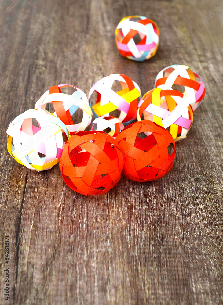 variety of colorful paper balls variety of colorful paper balls