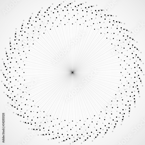 Abstract graphic background with lines and dots  network connection. Vector illustration