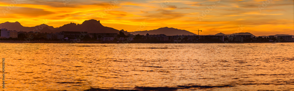 Beautiful sunset landscape panorama on the mountains of Costa Blanca Spain Beautiful sunset landscape panorama on the mountains of Costa Blanca Spain