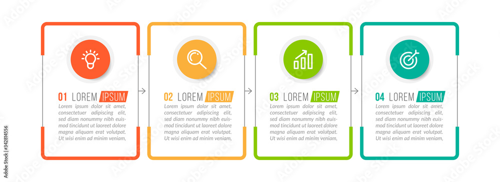 Minimal infographic template design with numbers 4 options or steps. Minimal infographic template design with numbers 4 options or steps.