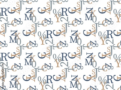  letter and letter on a seamless spring pattern.
