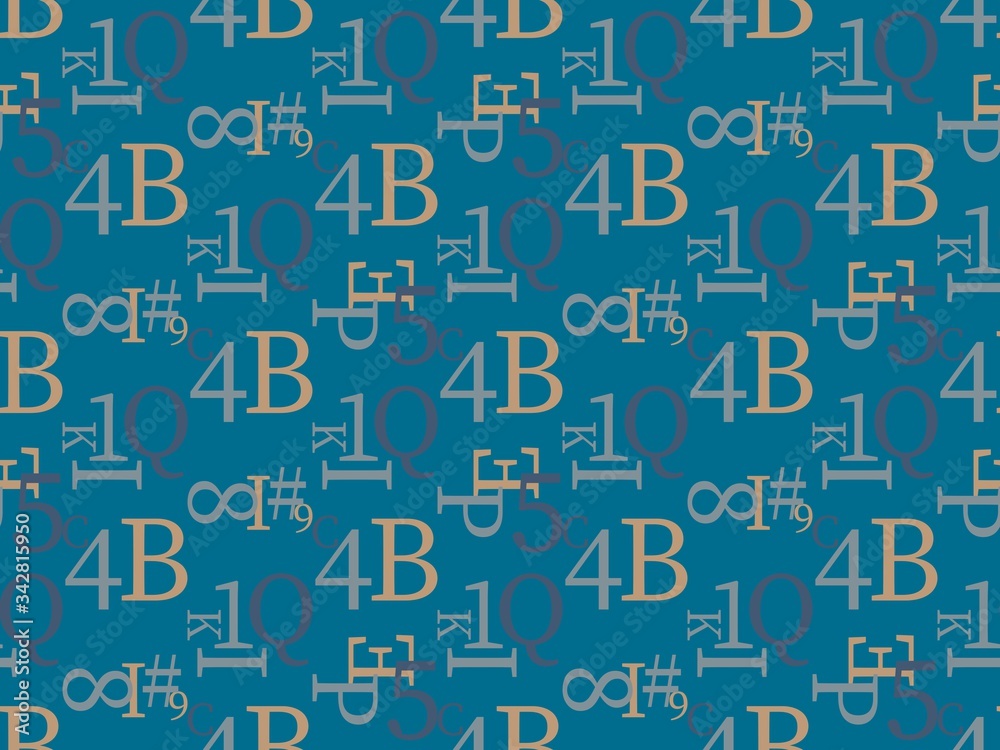 Spring. Colors.  signs.  latin alphabet. Pattern without seams