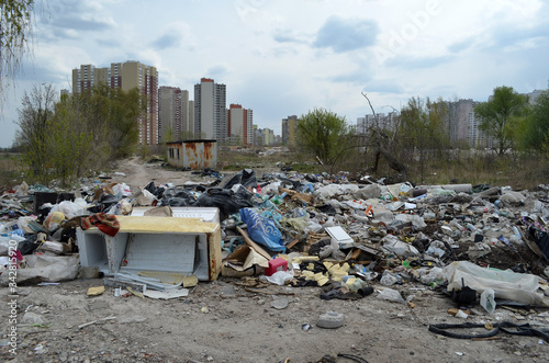 Wallpaper Mural Spring landscape.Ecology of Ukraine. Nature near Ukrainian capital. Environmental contamination. Illegal junk dump. Kiev,Ukraine Torontodigital.ca