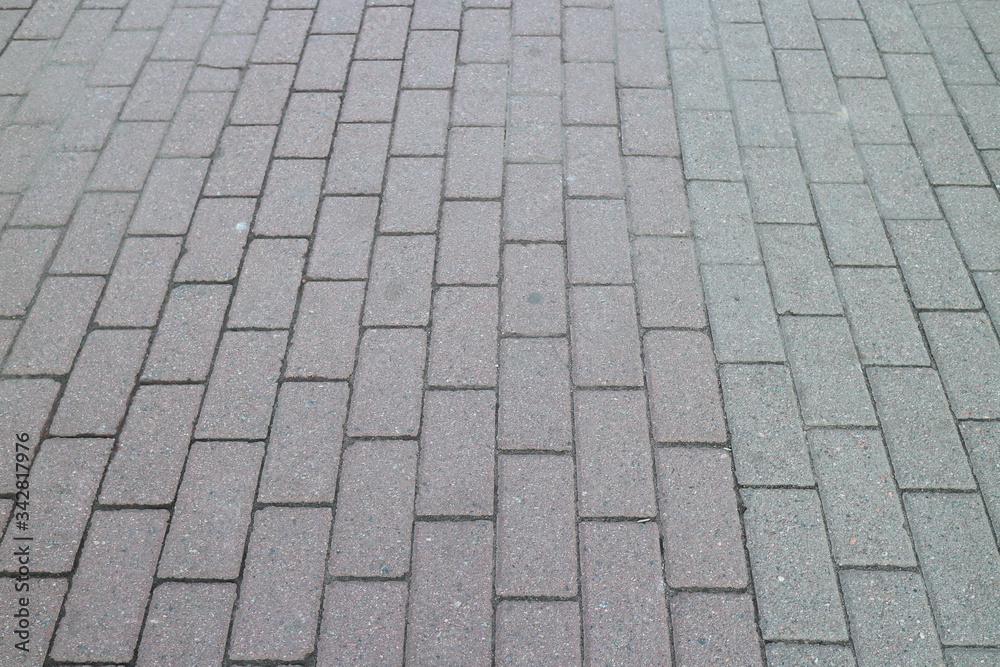 gray pavement of tiles closeup
