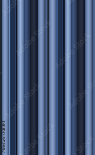 3d rendered and illustration of horizontal striped lines with metallic blue and silver color tone.