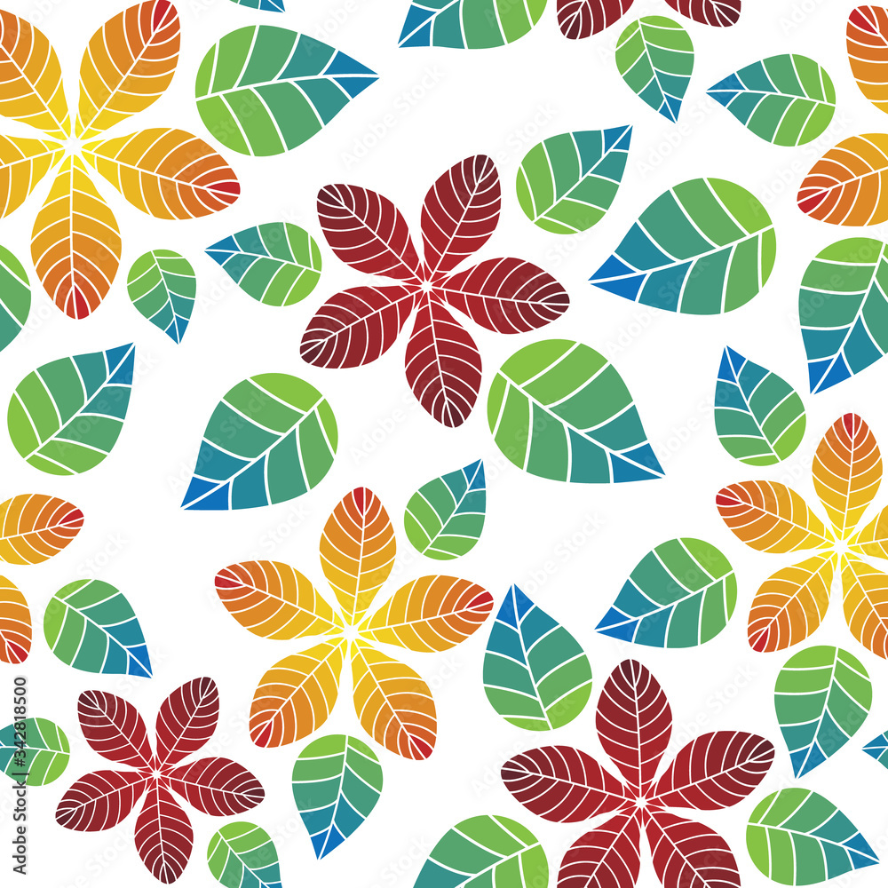 Orange and red floral seamless pattern Orange and red floral seamless pattern