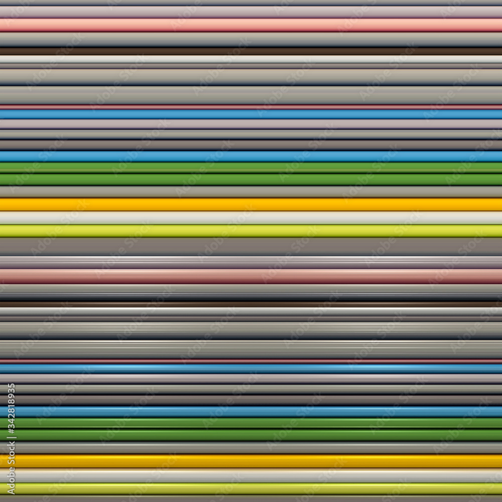 3d rendered and illustrated of horizontal striped lines with metallic pastel color effect. 3d rendered and illustrated of horizontal striped lines with metallic pastel color effect.