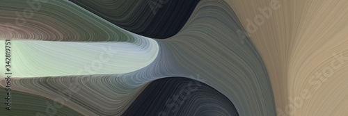 abstract moving horizontal header with dim gray, silver and rosy brown colors. fluid curved flowing waves and curves © Eigens
