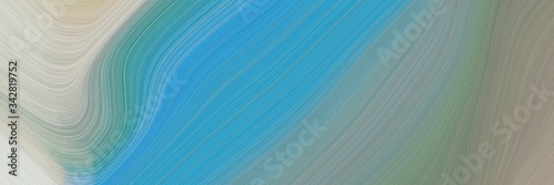 abstract flowing horizontal banner with light slate gray, light sea green and pastel gray colors. fluid curved flowing waves and curves