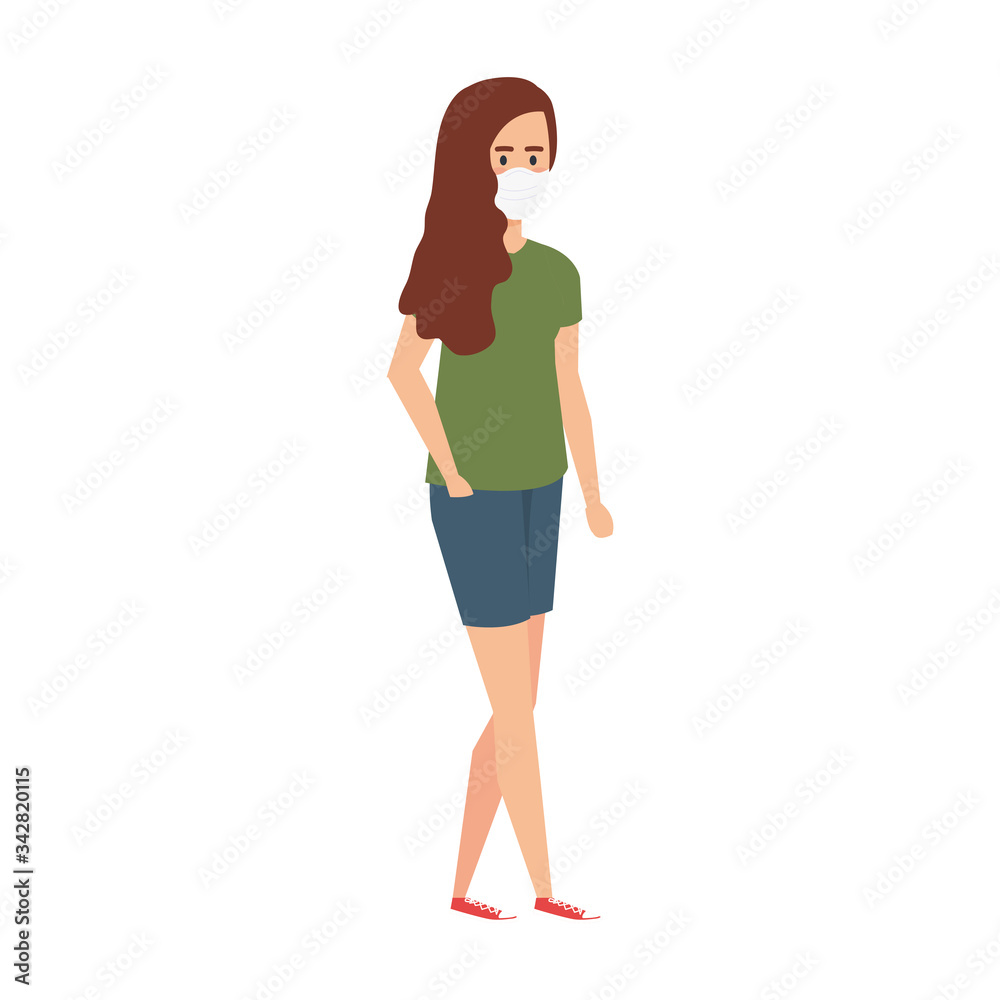 young woman using face mask isolated icon vector illustration design young woman using face mask isolated icon vector illustration design