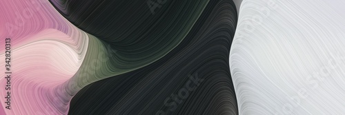 abstract artistic horizontal banner with pastel gray, very dark blue and light gray colors. fluid curved flowing waves and curves