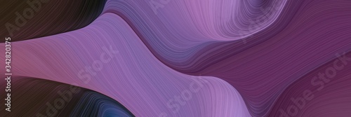 abstract flowing horizontal header with dim gray, old mauve and medium purple colors. fluid curved flowing waves and curves