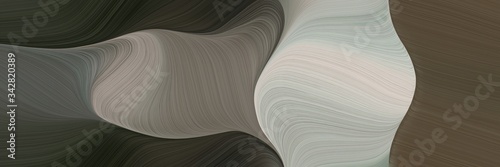abstract colorful banner with dark slate gray, silver and dark gray colors. fluid curved flowing waves and curves © Eigens