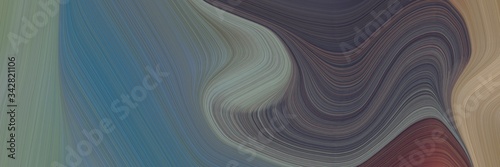 abstract decorative banner design with dim gray, rosy brown and very dark blue colors. fluid curved flowing waves and curves