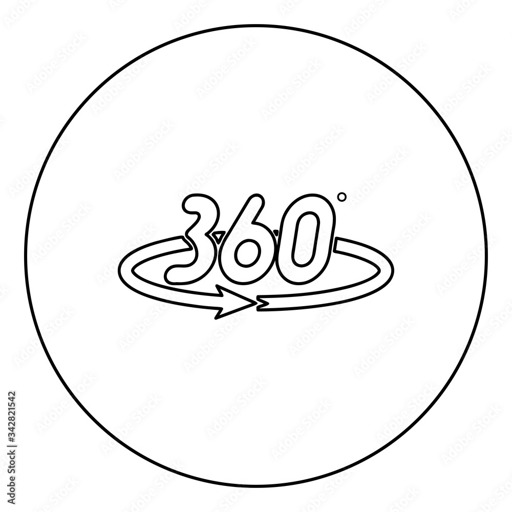360 degree rotation arrow Concept full view icon in circle round ...