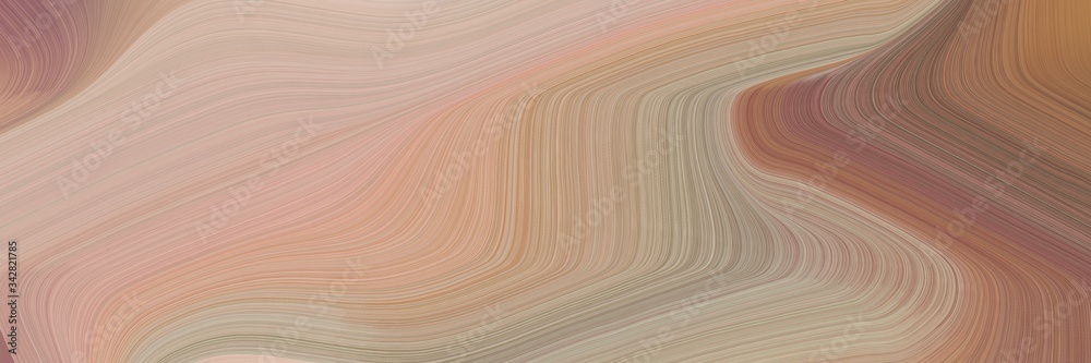 Fototapeta abstract colorful header design with rosy brown, tan and pastel brown colors. fluid curved flowing waves and curves