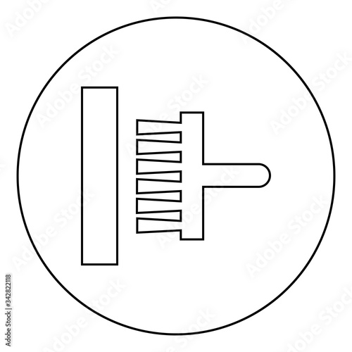 Glue applied to the wall Designation on the wallpaper symbol icon in circle round outline black color vector illustration flat style image