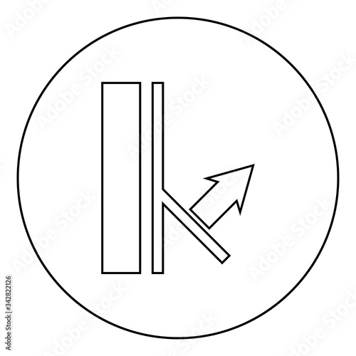 Removed moistened Designation on the wallpaper symbol icon in circle round outline black color vector illustration flat style image